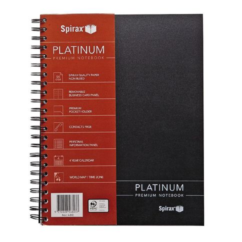 Spirax Notebook 400 Platinum Black A4