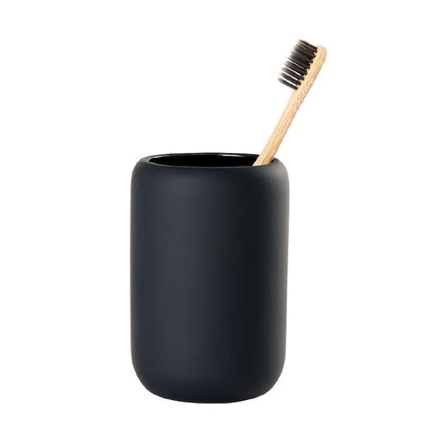Living & Co Bathroom Tumbler Ceramic Black 350ml