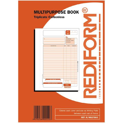 Rediform Multipurpose Book Triplicate 50 Sets Orange A5