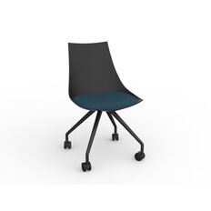 Knights Luna Black Deep Blue Chair Black/Blue