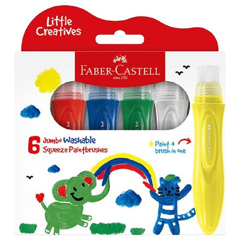 Faber-Castell Jumbo Squeezing Paintbrush Pack Of 6
