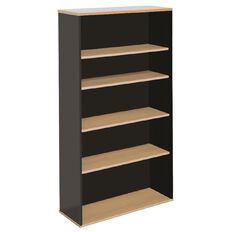 Firstline 5 Tier Bookcase 1800 Beech/Ironstone