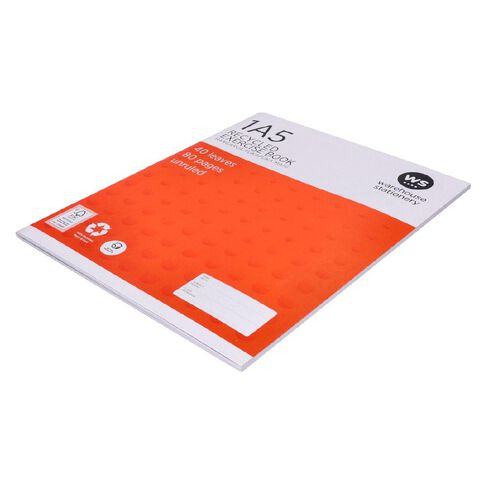WS Exercise Book 1A5 UB Blank 40 Leaf Orange Mid