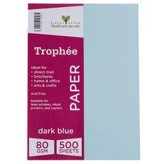 Trophee Paper 80gsm 500 Pack Blue Dark A4