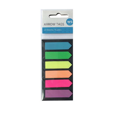 WS Arrow Tags 20 Sheets Assorted 6 Pack