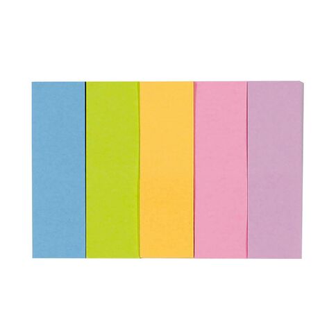 WS Fluro Sticky Page Marker 15mm x 50mm 100 Sheet 5 Pack Multi-Coloured