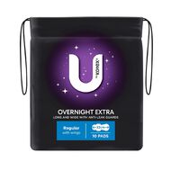 U By Kotex Maxi Overnight Pads with Wings 10 Pack