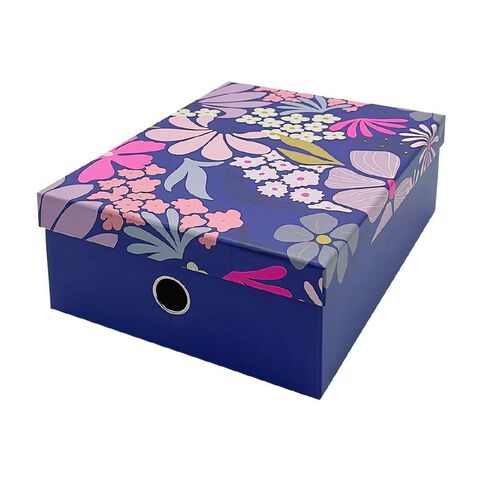 Uniti Floral Storage Box Purple Mid A4