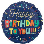 Amscan 45cm Standard HX Happy Birthday Bright Blocks