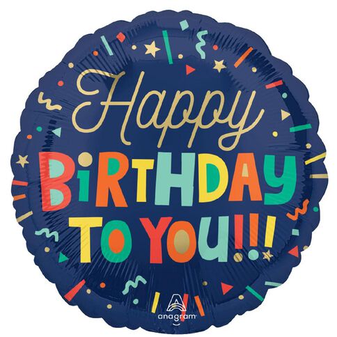 Amscan 45cm Standard HX Happy Birthday Bright Blocks