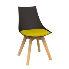 Luna Black Bumblebee Oak Base Chair Yellow Mid