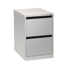 Precision Classic Filing Cabinet 2 Drawer Silver Grey