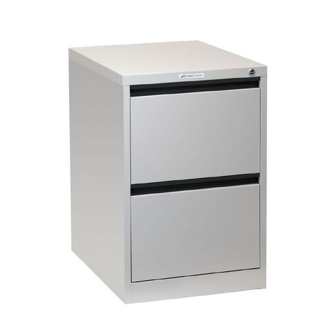 Precision Classic Filing Cabinet 2 Drawer Silver Grey
