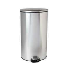 Living & Co Oval Pedal Bin Soft Close Stainless Steel 30L