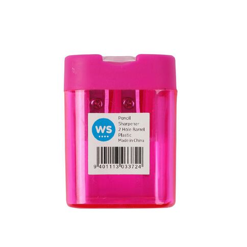 WS Pencil Sharpener 2 Hole Barrel Plastic