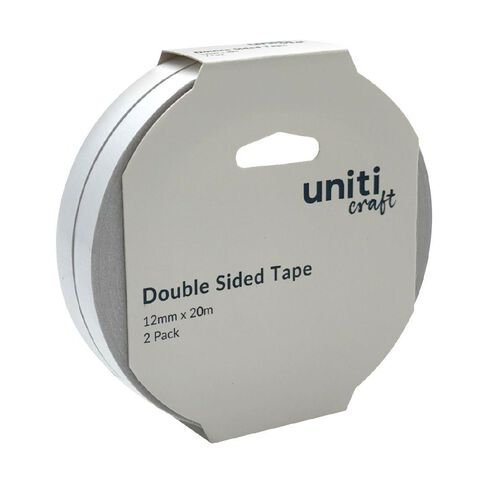 Uniti Double Sided Tape 12mm x 20m 2 Pack