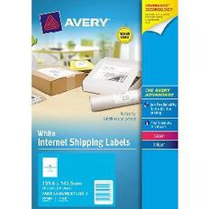 Avery Internet Shipping Labels 10 Pack 2 Per Sheet | Warehouse Stationery, NZ