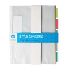 WS 5 Tab Pocket Coloured Dividers