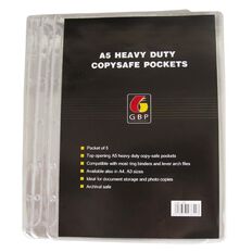 Office Supply Co Copysafe Pockets Heavy Duty PVC 5 Pack Clear A5