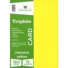 Trophee Card 160gsm Intensive Yellow A4 15 Pack