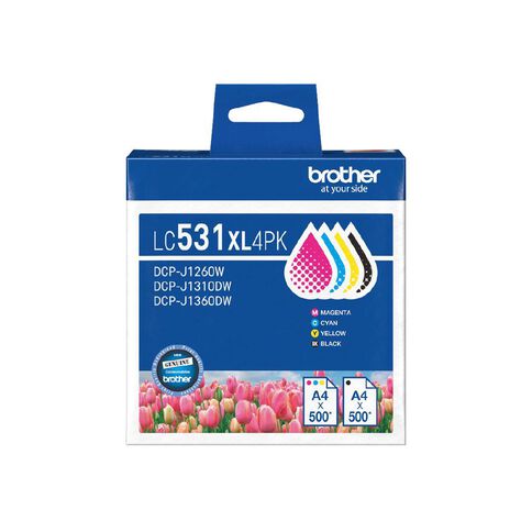 Brother Ink LC531XL 4 Pack 500 Pages