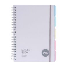 WS Subject Book With 5 Dividers 7mm Ruled White A4