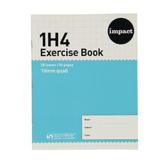 WS Exercise Book 1H4 10mm Quad 28 Leaf Blue