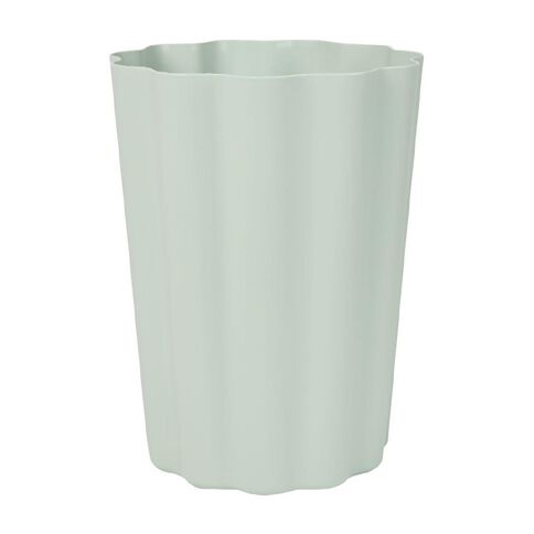 Living & Co Scollop Waste Paper Bin Green