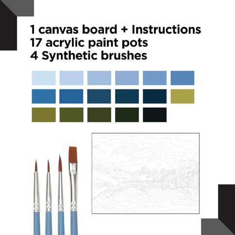 Reeves Paint By Numbers Mountain Scape 12 x 16 inch
