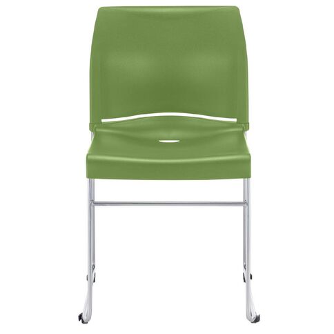 Buro Seating Envy Stacking Chair Green Reflective Silver Frame Green
