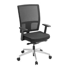 Eden Media Ergo Mesh Highback Chair with Alloy Base and Arms Black