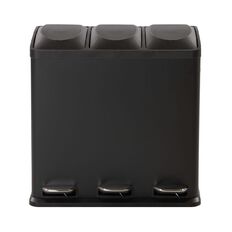 Living & Co 3 Pedal Bin Black 60L