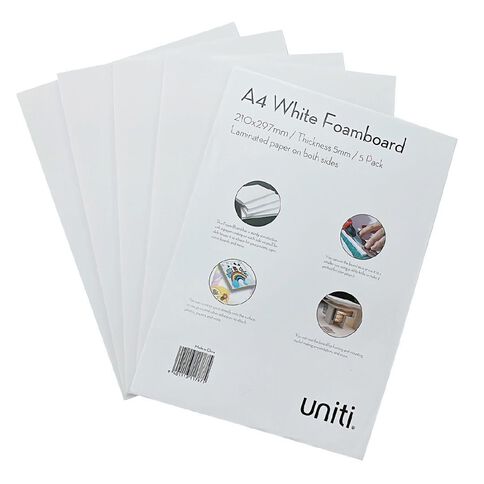 Uniti Foamboard 5mm A4 5 Pack