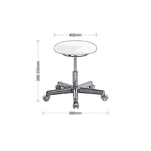Eden Button Stool Black Vinyl