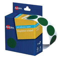 Avery Dispenser 500 Dot Labels Green 24mm Diameter