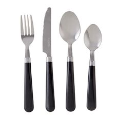Living & Co Cutlery Set with Black Handle 16 Piece