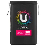 U By Kotex Super Wings Maxi Pads 14 Pack