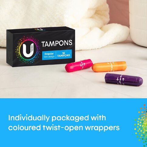 U By Kotex Regular Tampons 16 Pack