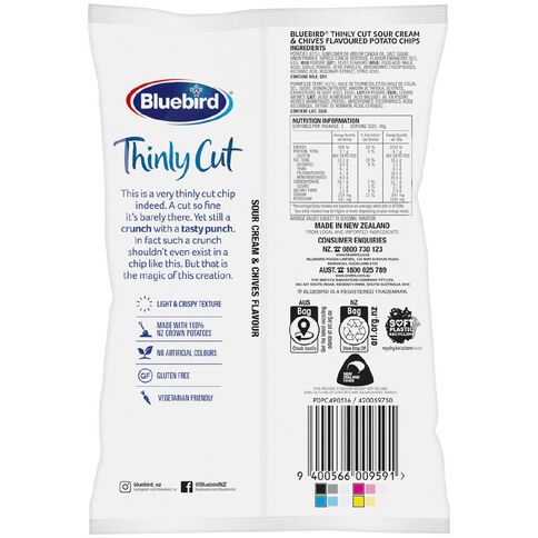 Bluebird Thinly Cut Sour Cream & Chives 45g