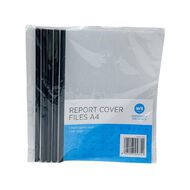 WS Report Cover Black Spine 5 Pack Clear