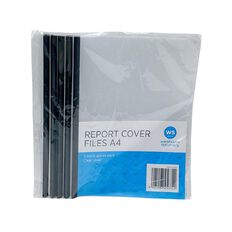 WS Report Cover Black Spine 5 Pack Clear