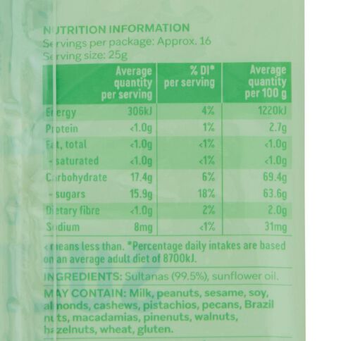 Market Kitchen Dried Sultanas 400g