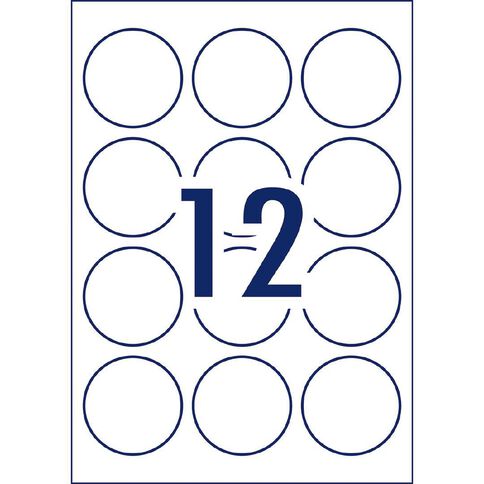 Avery Round Glossy 120 Labels White
