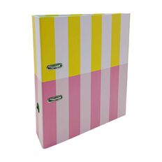 Uniti Clubhouse Lever Arch Striped Yellow Light A4