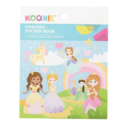 Kookie Mini Sticker Book 12 Sheets Princess Multi-Coloured