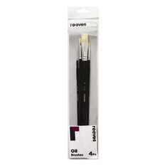 Reeves Oil Brush Long Handle 4 Pack