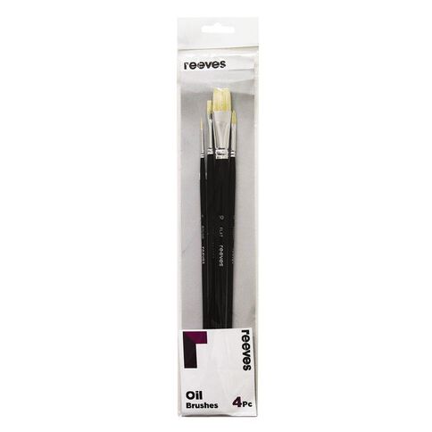 Reeves Oil Brush Long Handle 4 Pack