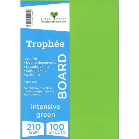 Trophee Board 210gsm Intensive Green A4 100 Pack