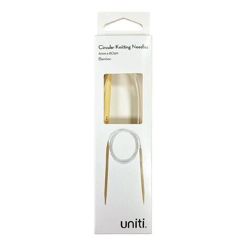 Uniti 6mm Circular Knitting Needles Bamboo 80mm