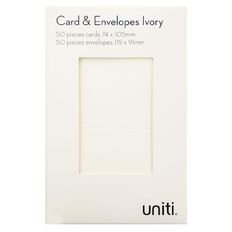 Uniti Mini Cards & Envelopes Ivory 50 Pack Ivory